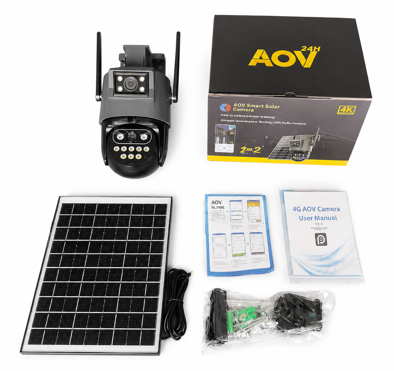 4G Solar Camera with solar panel