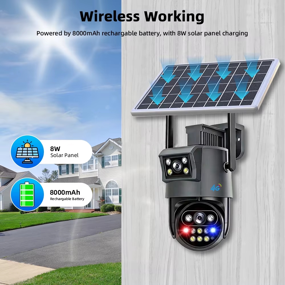 4G Solar PTZ Security Camera dual lens model S12